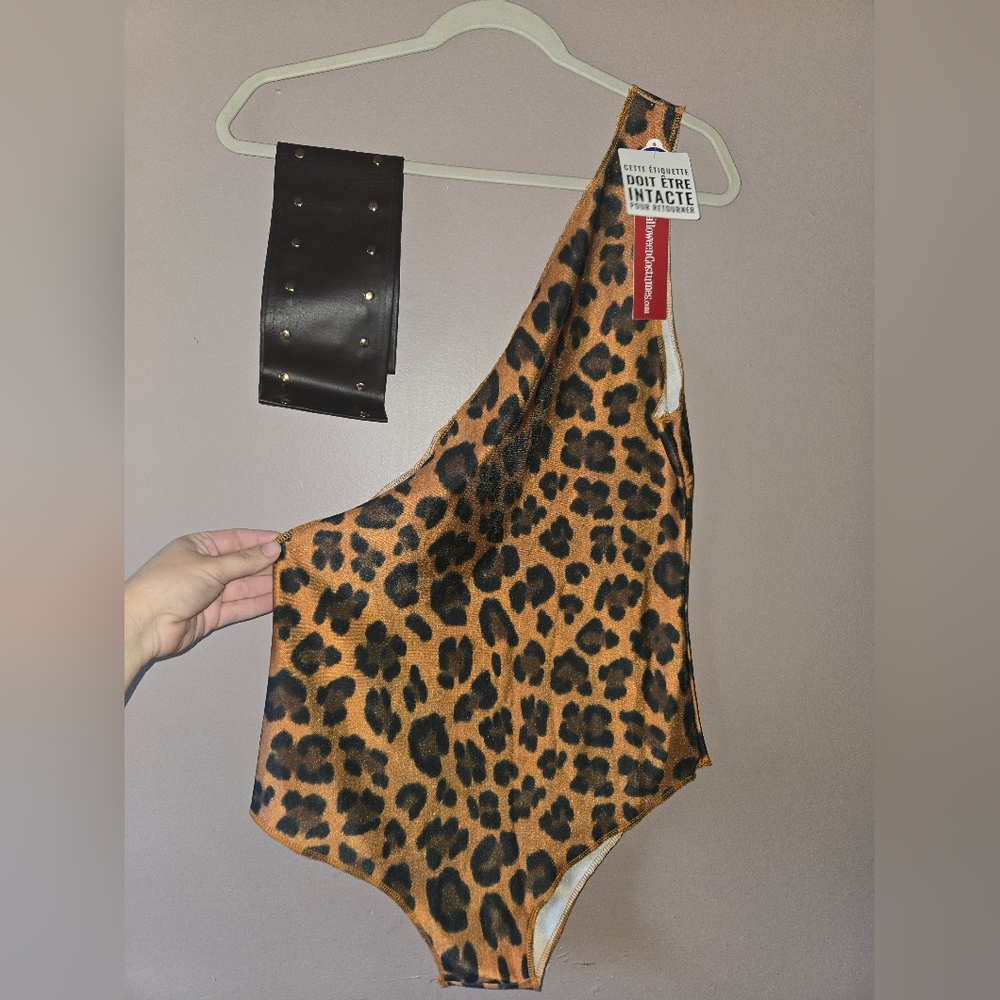 Leopard Print Womens Halloween Costume Bodysuit